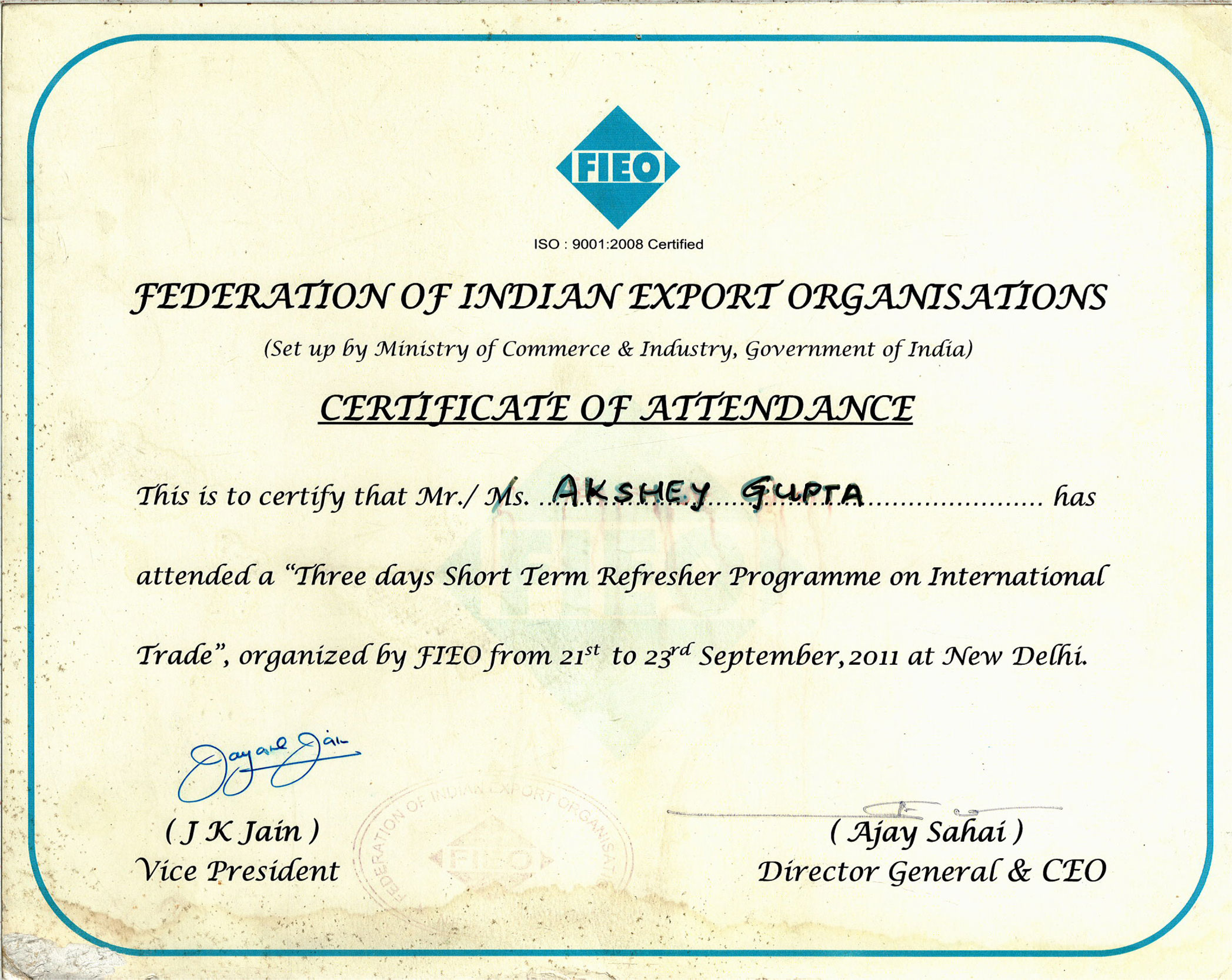 Certification